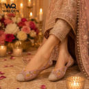 Blush Pearl Velvet Punjabi Jutti