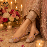 Blush Pearl Velvet Punjabi Jutti