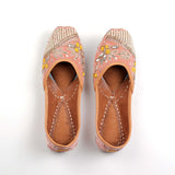 Blush Pearl Velvet Punjabi Jutti