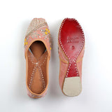 Blush Pearl Velvet Punjabi Jutti