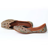Cutwork Multicolor Zari Punjabi Leather Jutti