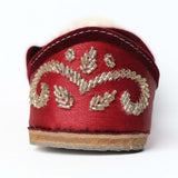 Golden Embroidery on Maroon Base Punjabi Jutti