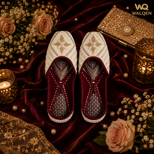 Golden White Handcrafted Punjabi Jutti