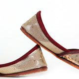 Golden Zari Handcrafted Punjabi Leather Jutti