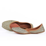 Golden Zari Heritage Punjabi Leather Jutti