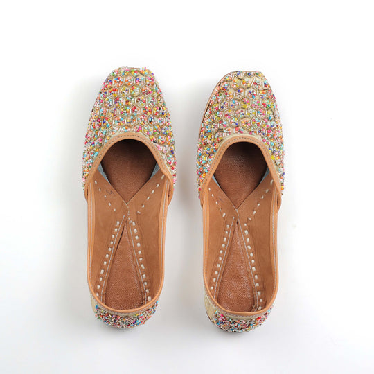 Multicolor Beads Handcrafted Punjabi Jutti