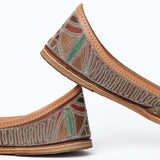 Multicolor Jaal Punjabi Leather Jutti