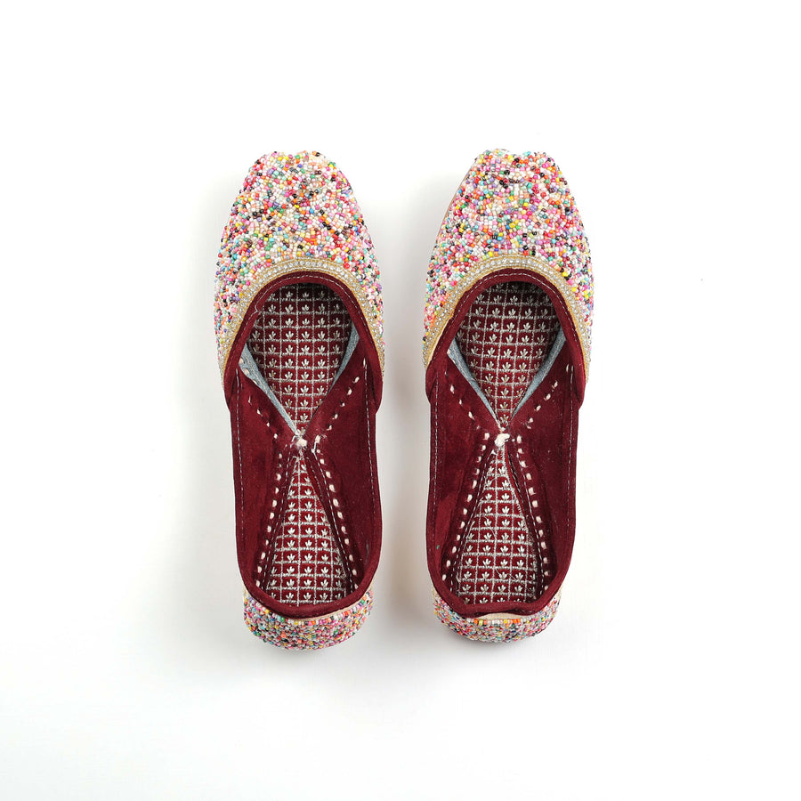 Multicolor Pearl Punjabi Jutti
