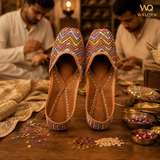 Multicolor Sequin Work Punjabi Jutti