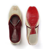 Off White Pearl with Hint of Dabka Work Punjabi Jutti