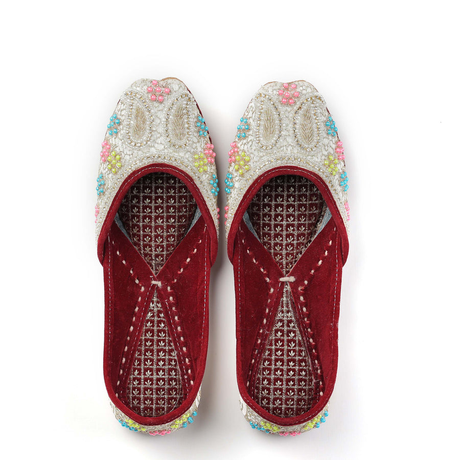 Paisley Design Beads Work Punjabi Jutti