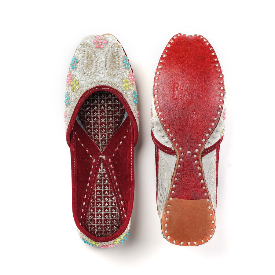 Paisley Design Beads Work Punjabi Jutti