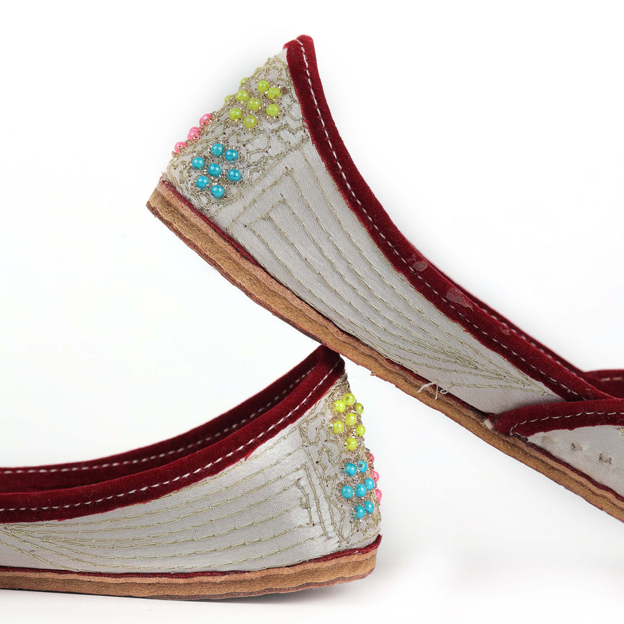Paisley Design Beads Work Punjabi Jutti