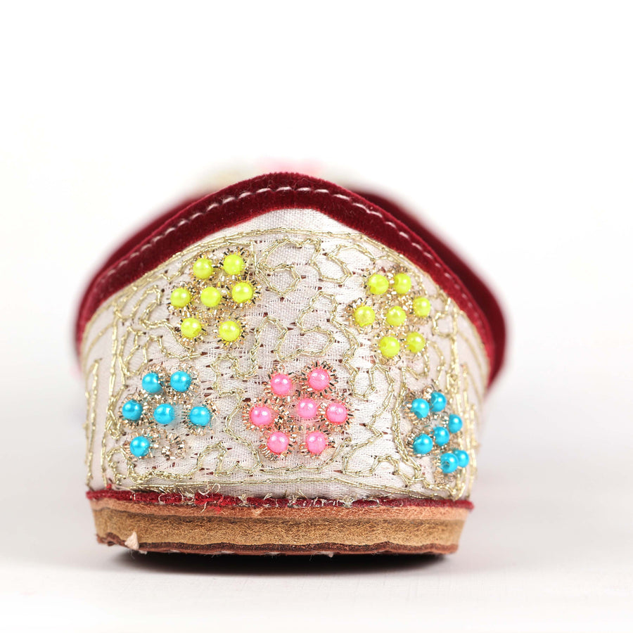 Paisley Design Beads Work Punjabi Jutti