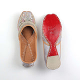 Pastel Petal Beads and Sequin Work Punjabi Jutti