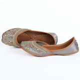 Pastel Petal Beads and Sequin Work Punjabi Jutti