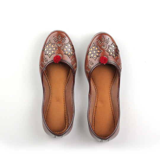Patchwork Brown Punjabi Jutti