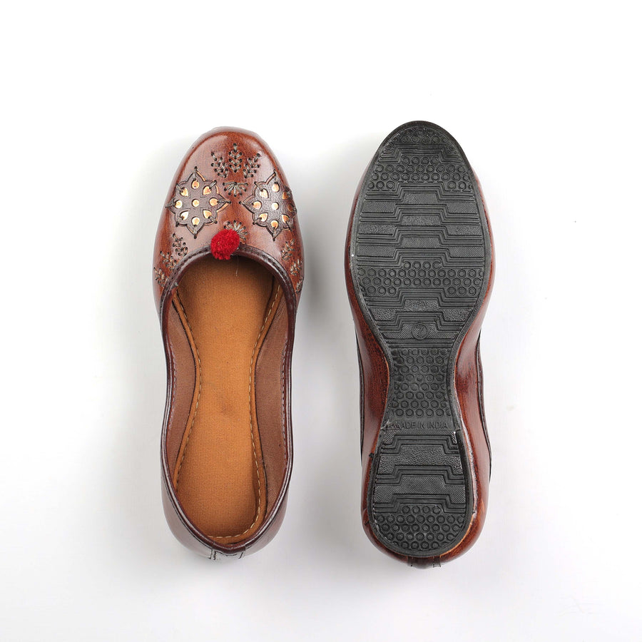 Patchwork Brown Punjabi Jutti