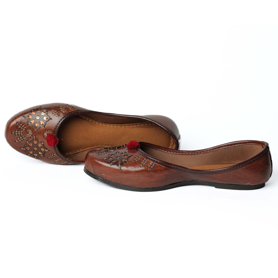 Patchwork Brown Punjabi Jutti