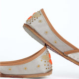 Pearl Blossom Handcrafted Floral Embellished Punjabi Jutti