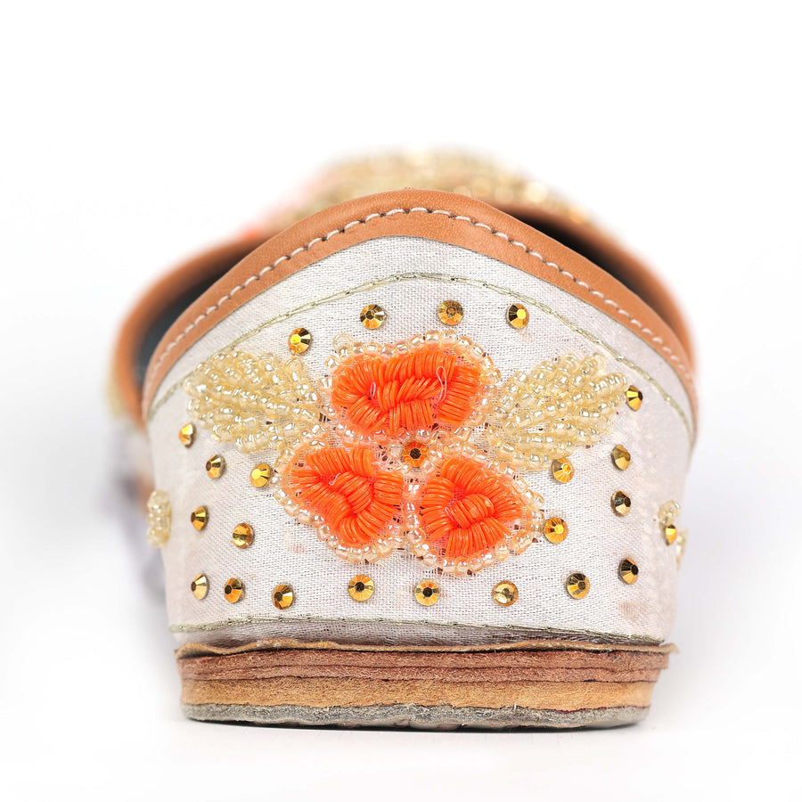 Pearl Blossom Handcrafted Floral Embellished Punjabi Jutti