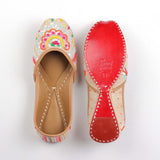 Sequin and Thread Work Multicolor Punjabi Jutti