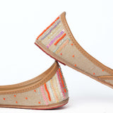 Sequin and Thread Work Multicolor Punjabi Jutti