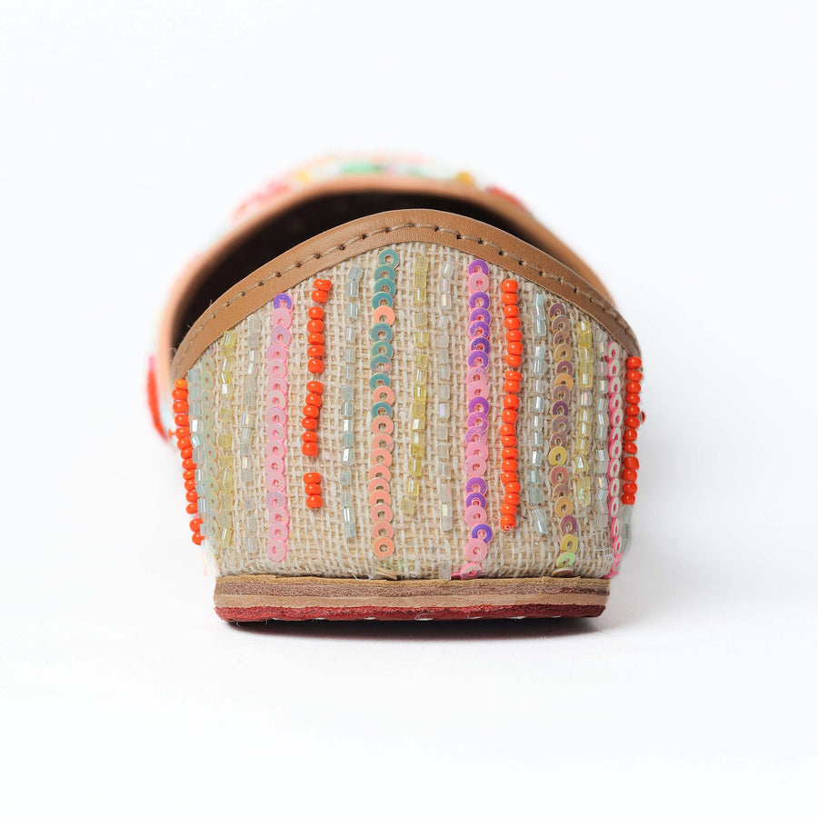 Sequin and Thread Work Multicolor Punjabi Jutti