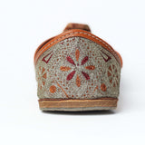 Silver Mustard Embroidery Punjabi Zari Jutti