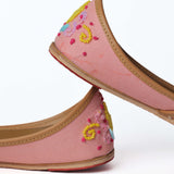 Thread Work Pink Punjabi Jutti