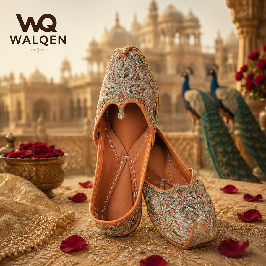 Zari Blossom Tilla Punjabi Leather Jutti